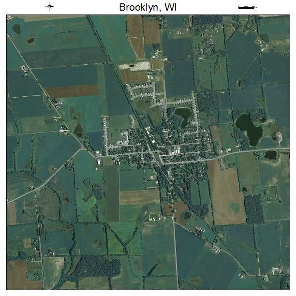 Brooklyn, WI air photo map