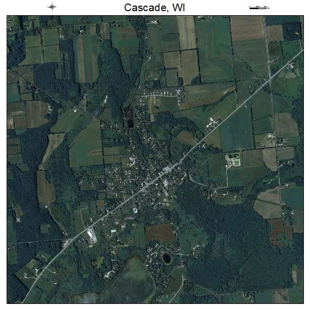 Cascade, WI air photo map