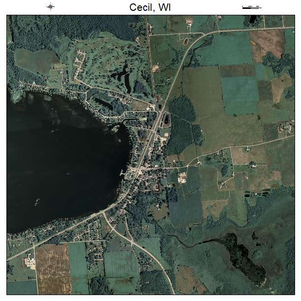Cecil, WI air photo map