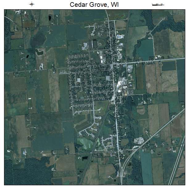 Cedar Grove, WI air photo map