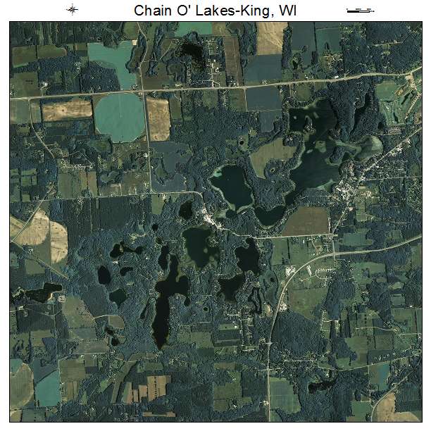 Chain O Lakes King, WI air photo map