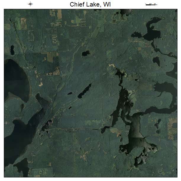 Chief Lake, WI air photo map