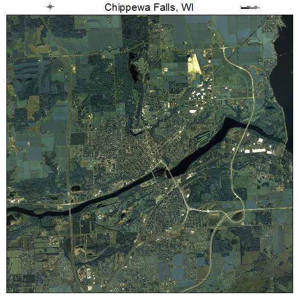 Chippewa Falls, WI air photo map