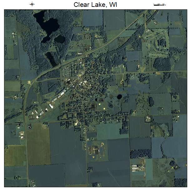 Clear Lake, WI air photo map