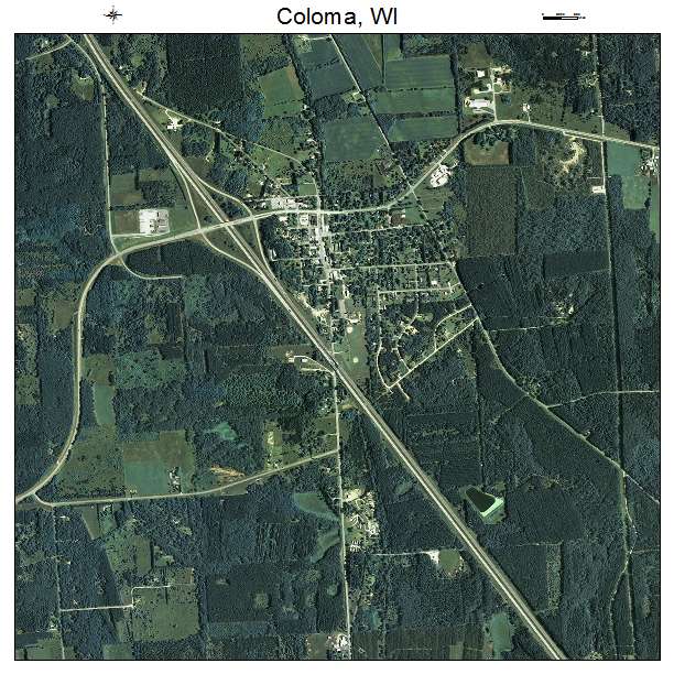 Coloma, WI air photo map
