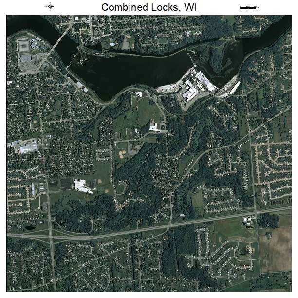 Combined Locks, WI air photo map