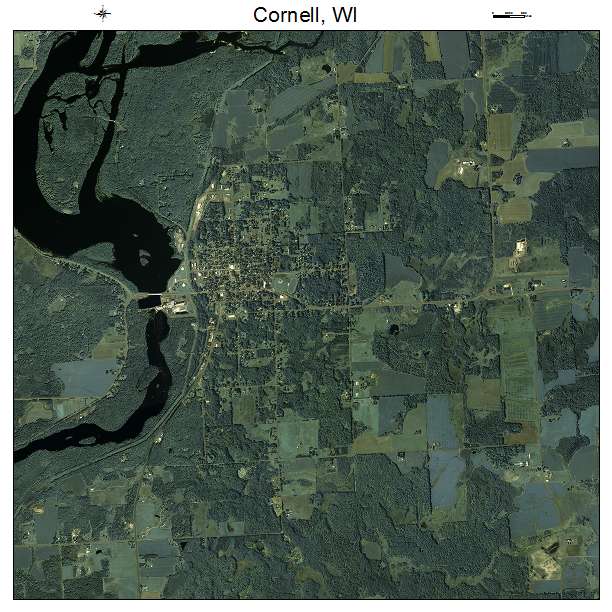 Cornell, WI air photo map