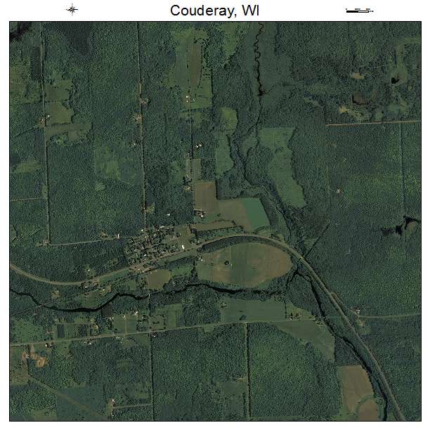 Couderay, WI air photo map