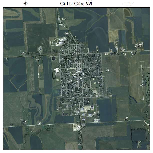 Cuba City, WI air photo map