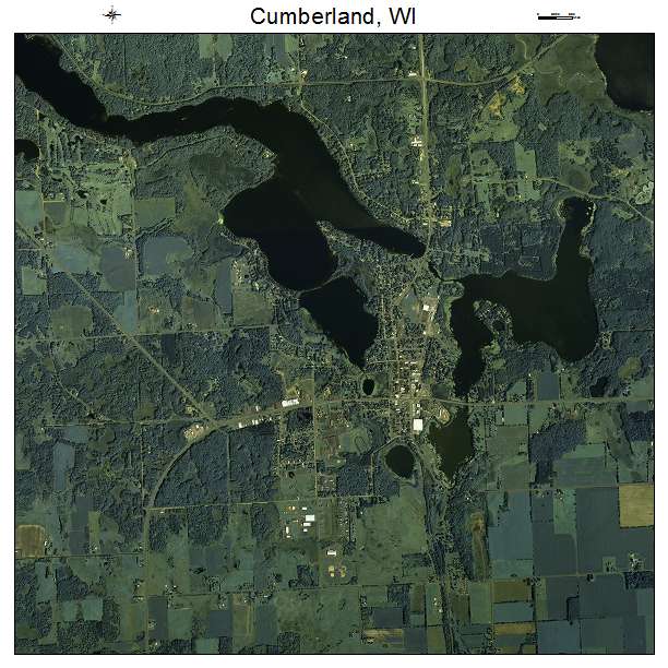 Cumberland, WI air photo map