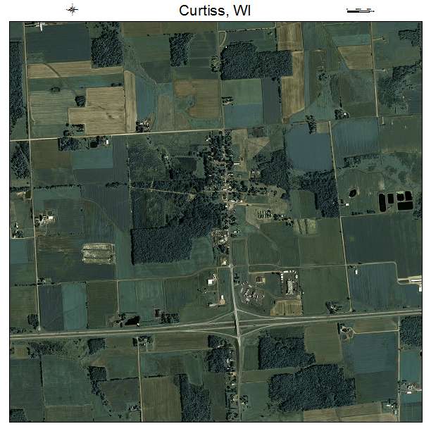 Curtiss, WI air photo map