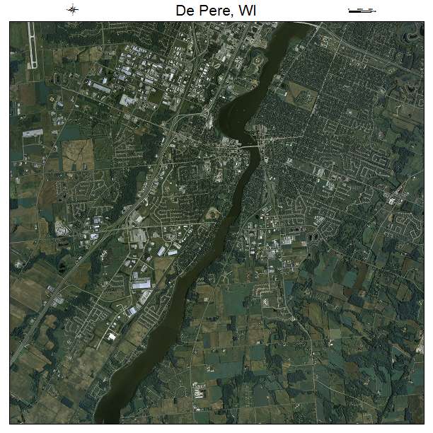 Aerial Photography Map Of De Pere WI Wisconsin