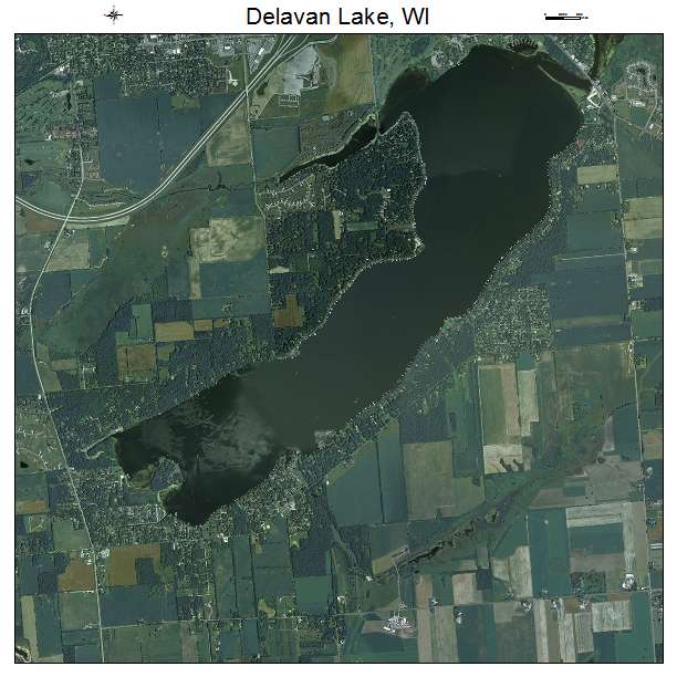 Delavan Lake, WI air photo map