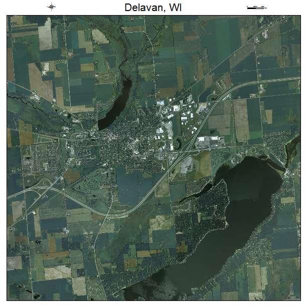 Delavan, WI air photo map