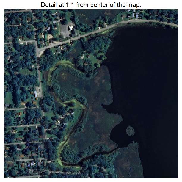 Pell Lake, Wisconsin aerial imagery detail