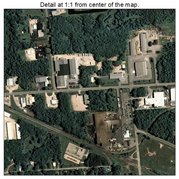 Shawano, Wisconsin aerial imagery detail