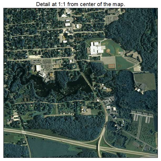 Waupaca, Wisconsin aerial imagery detail