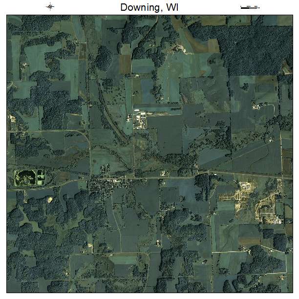 Downing, WI air photo map