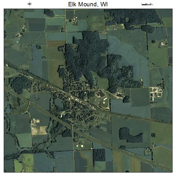 Elk Mound, WI air photo map