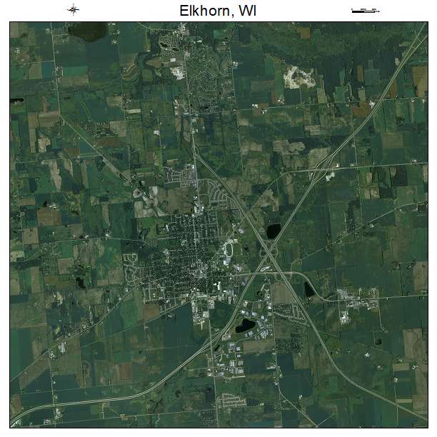 Elkhorn, WI air photo map