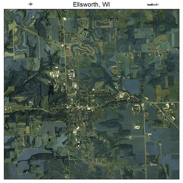 Ellsworth, WI air photo map