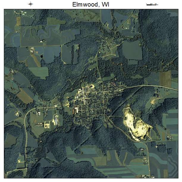 Elmwood, WI air photo map