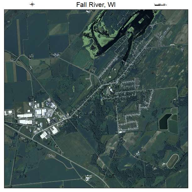 Fall River, WI air photo map