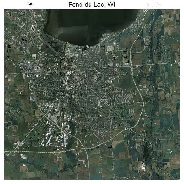 Fond du Lac, WI air photo map