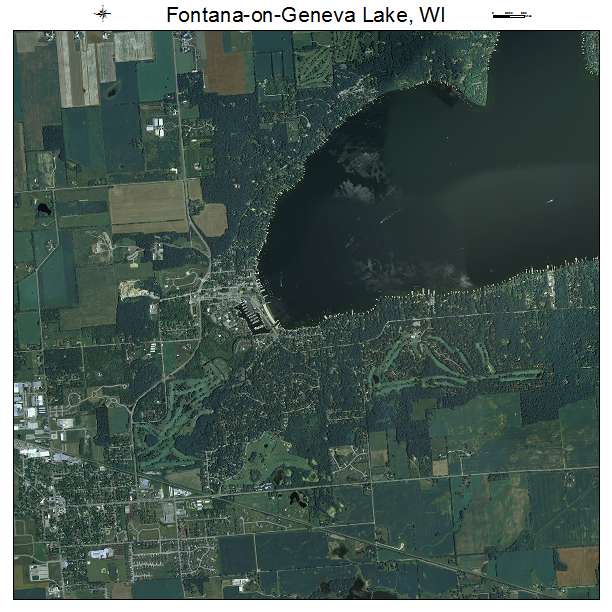 Fontana on Geneva Lake, WI air photo map