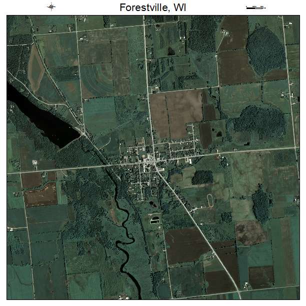 Forestville, WI air photo map
