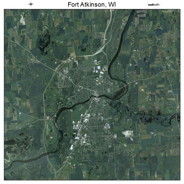 Fort Atkinson, WI air photo map
