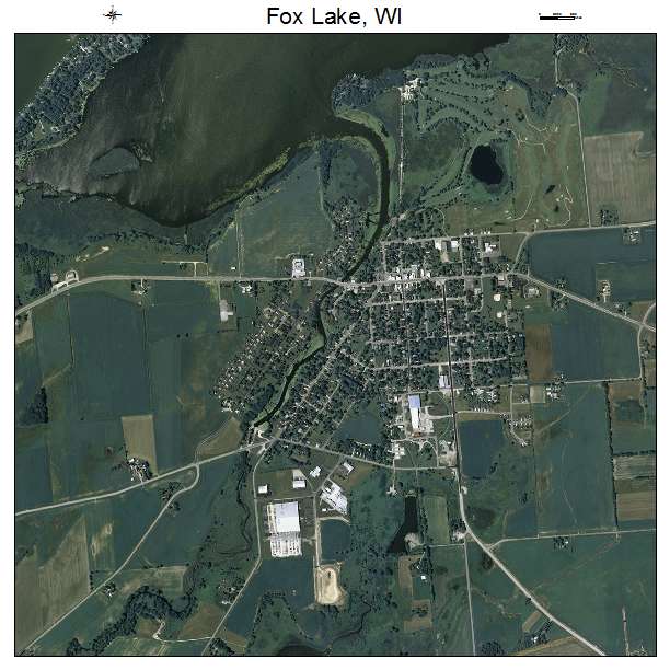 Fox Lake, WI air photo map