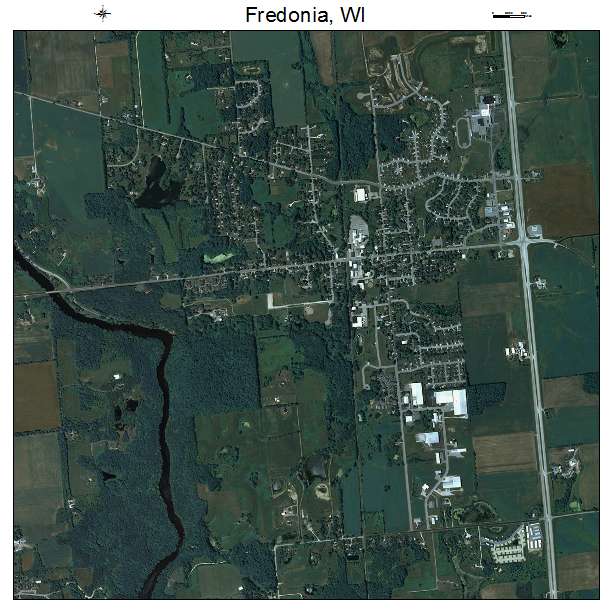 Fredonia, WI air photo map