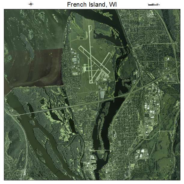 French Island, WI air photo map
