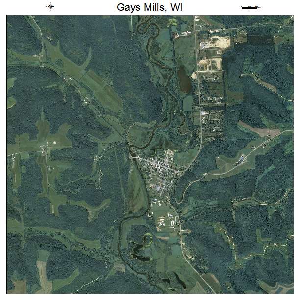 Gays Mills, WI air photo map