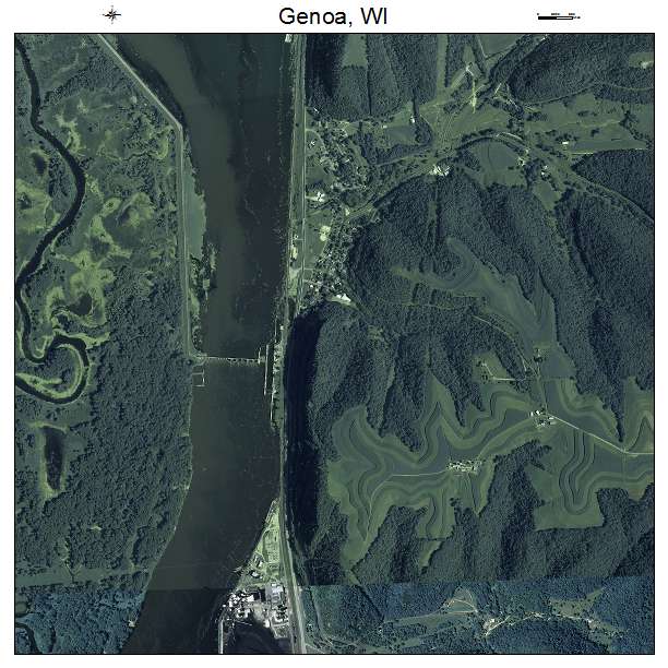 Genoa, WI air photo map