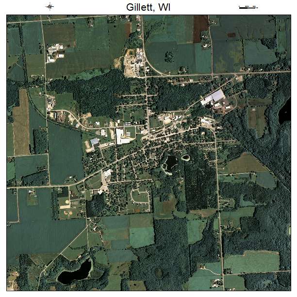 Gillett, WI air photo map