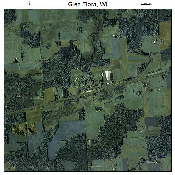 Glen Flora, WI air photo map