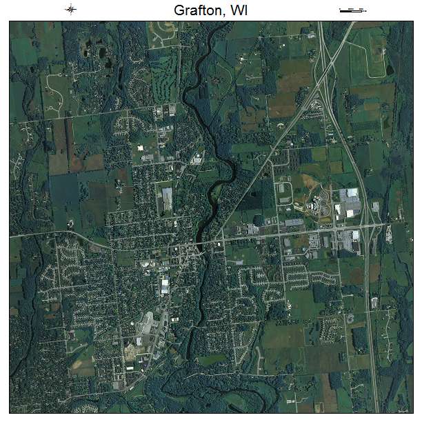 Grafton, WI air photo map