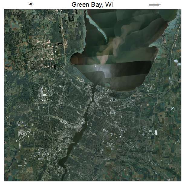 Green Bay, WI air photo map