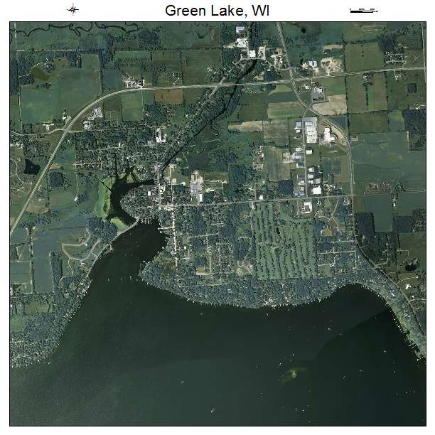 Green Lake, WI air photo map