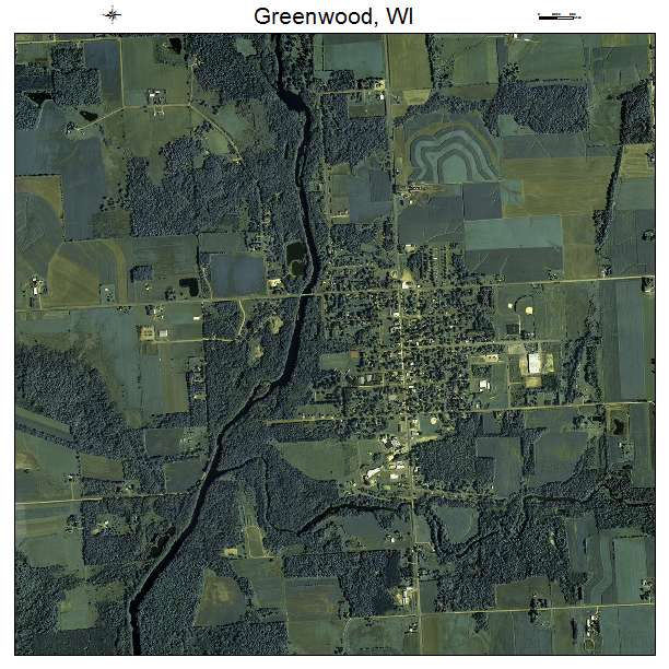 Greenwood, WI air photo map