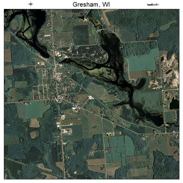 Gresham, WI air photo map
