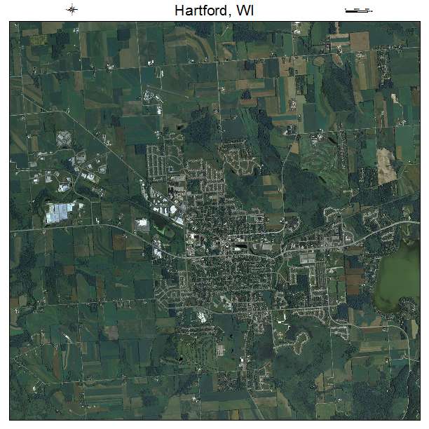 Hartford, WI air photo map