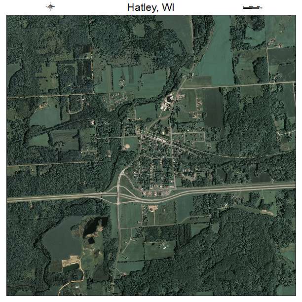 Hatley, WI air photo map