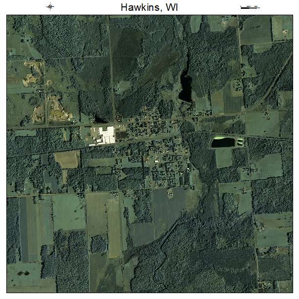 Hawkins, WI air photo map