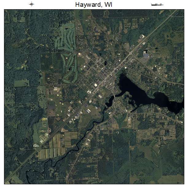 Hayward, WI air photo map