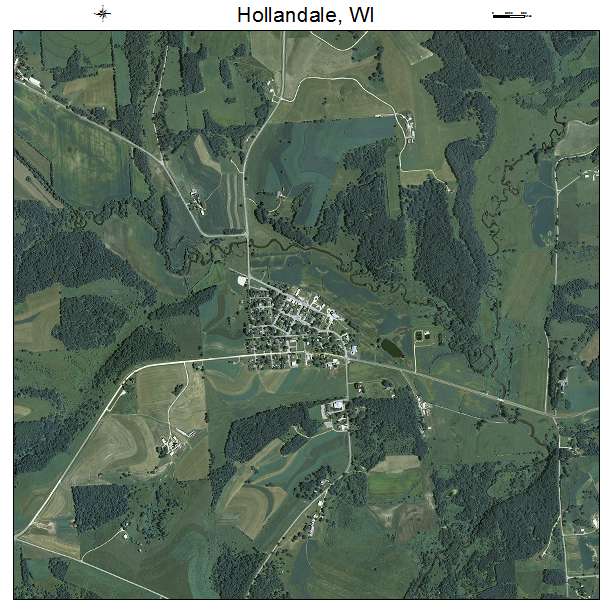 Hollandale, WI air photo map