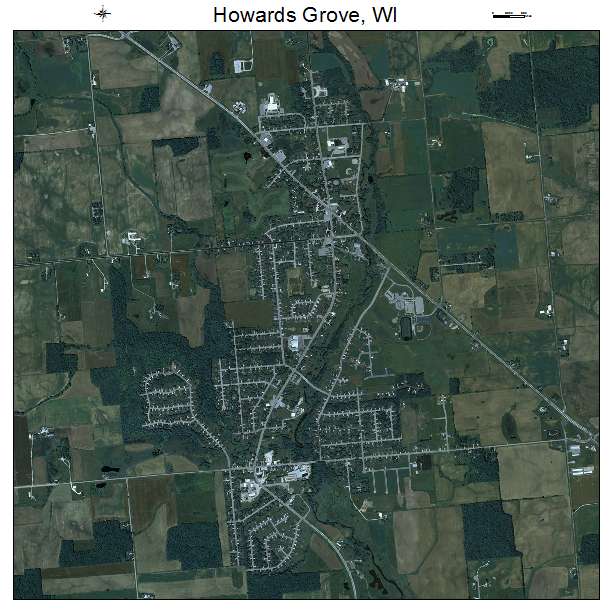Howards Grove, WI air photo map
