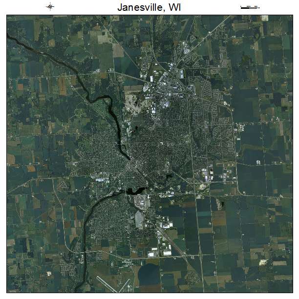 Janesville, WI air photo map